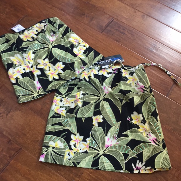 NWT Haven Bleu Strapless Bustier Skirt Set LUAU - Picture 8 of 8